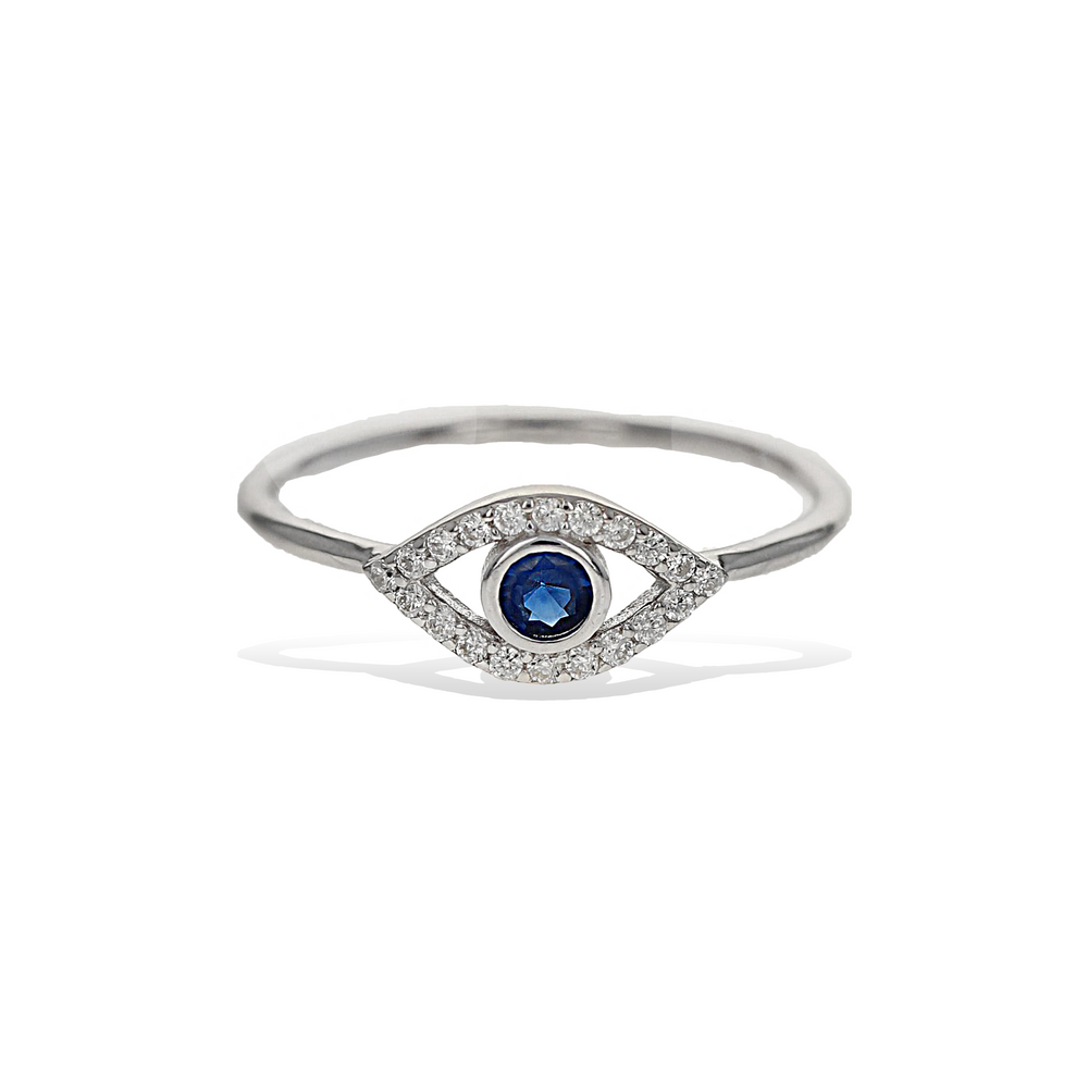 Curved Evil Eye Ring