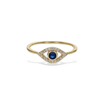 Alexandra Marks - Evil Eye Blue Sapphire Cz Gold Ring