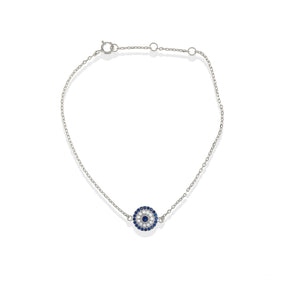 Silver Simple Evil Eye CZ Bracelet - Alexandra Marks Jewelry