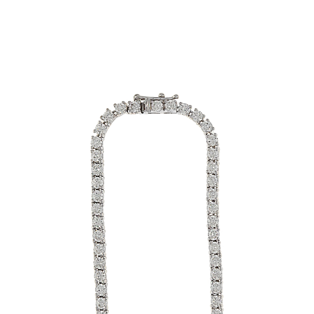
            
                Load image into Gallery viewer, Safety Clasp on Alexandra Tennis CZ Necklace
            
        