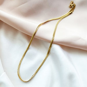 Alexandra marks | Braided Thin Gold Herring bone chain necklace