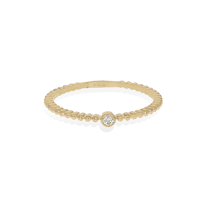 Dainty Diamond Bead 14k Gold Ring | Alexandra Marks Jewelry