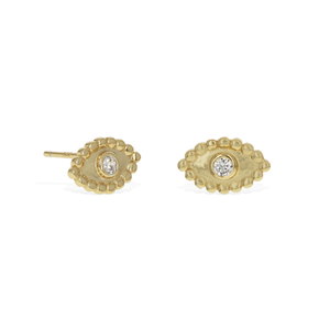 
            
                Load image into Gallery viewer, Gold Simple Everyday Evil Eye Stud Earrings | Alexandra Marks jewelry
            
        