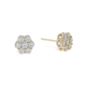 Gold Bouquet CZ Classic Stud Earrings | Alexandra Marks Jewelry