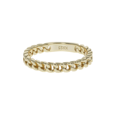 Gold Curb Chain Stacking Ring - Alexandra Marks Jewelry