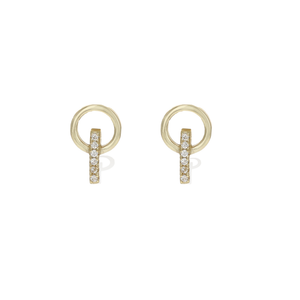 
            
                Load image into Gallery viewer, Dainty open circle gold stud earrings | Alexandra Marks Jewelry
            
        