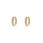 Mini Bezel CZ Gold Hoop Earrings - Alexandra Marks Jewelry