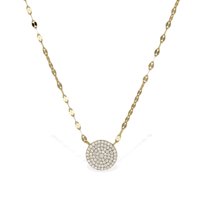 Gold Diamond Cut Disco Disc Necklace - Alexandra Marks Jewelry