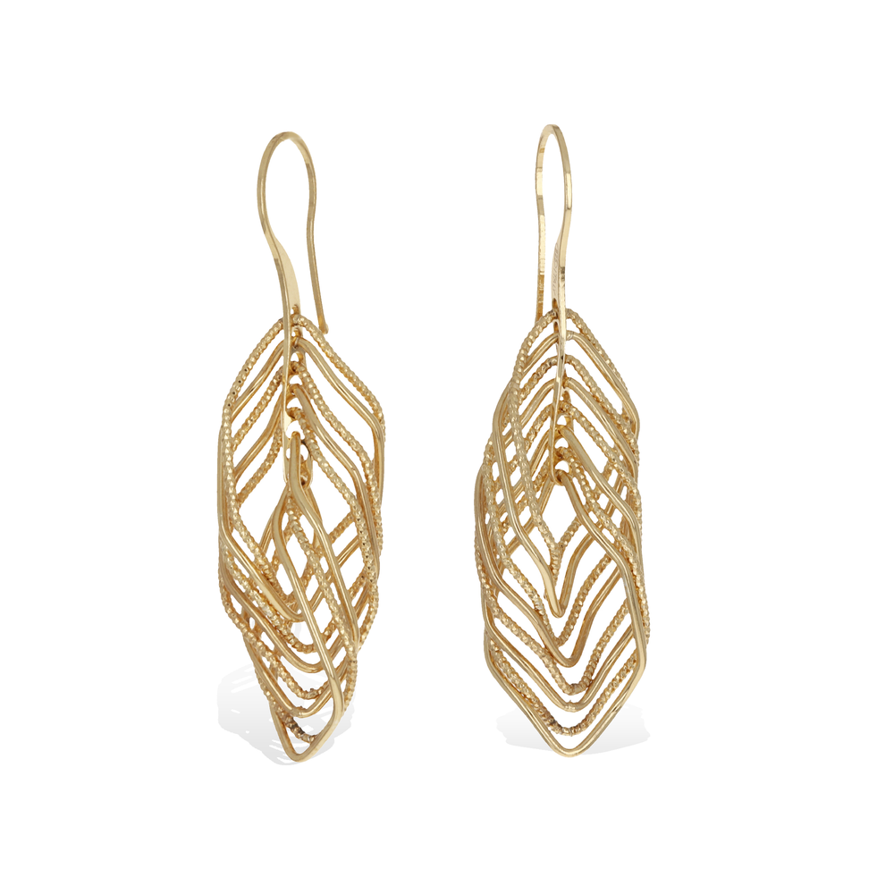 Gold Cascading Diamond Cut Chandelier Earrings - Alexandra Marks Jewelry