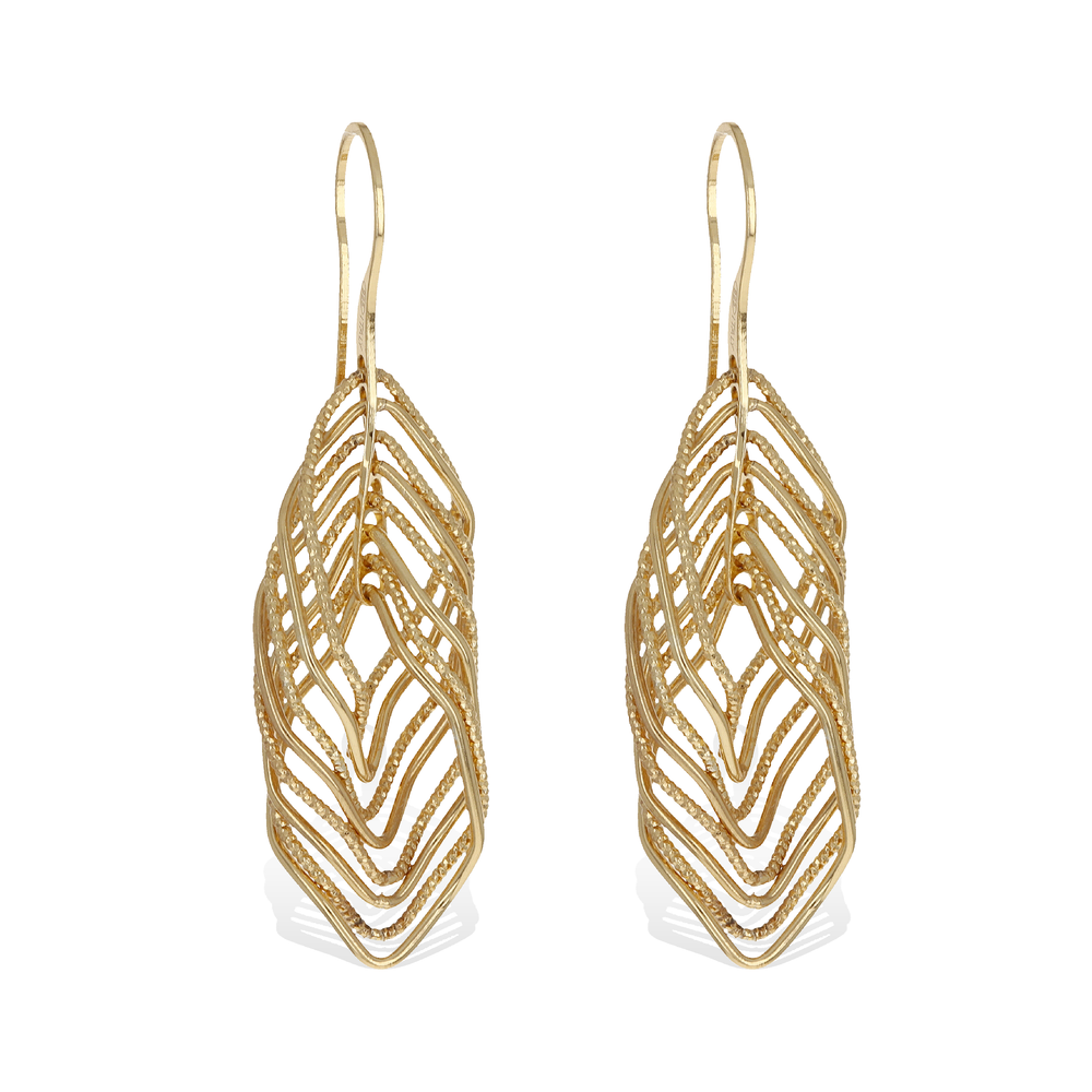 Gold Diamond Cut Drop Earrings | Alexandra Marks jewelry