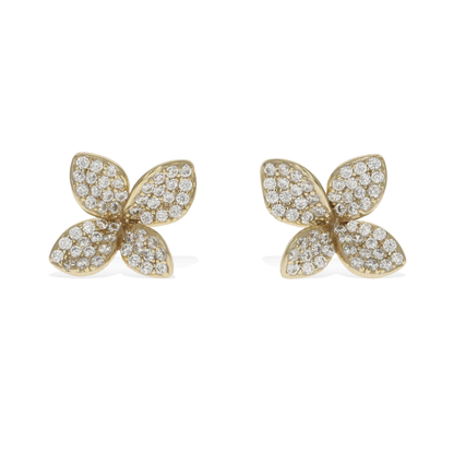 Gold Gardenia Floral Stud Earrings - Alexandra Marks Jewelry