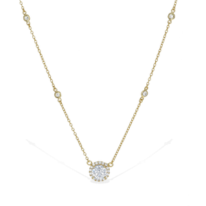 Round CZ Solitiaire Gold Necklace - Alexandra Marks Jewelry