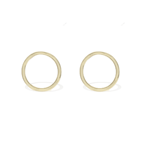 
            
                Load image into Gallery viewer, Plain Gold Open Circle Stud Earrings | Alexandra Marks Jewelry
            
        