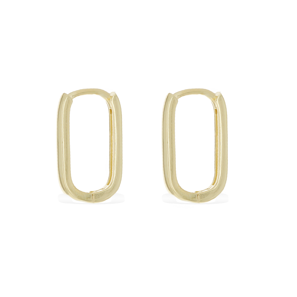 Gold Oval Shaped Hoop Earrings - Alexandra Marks Jewelry