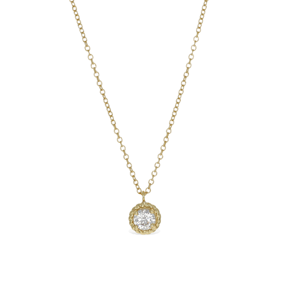 
            
                Load image into Gallery viewer, Everyday Dainty Gold Solitaire Pendant Necklace from Alexandra Marks Jewelry
            
        