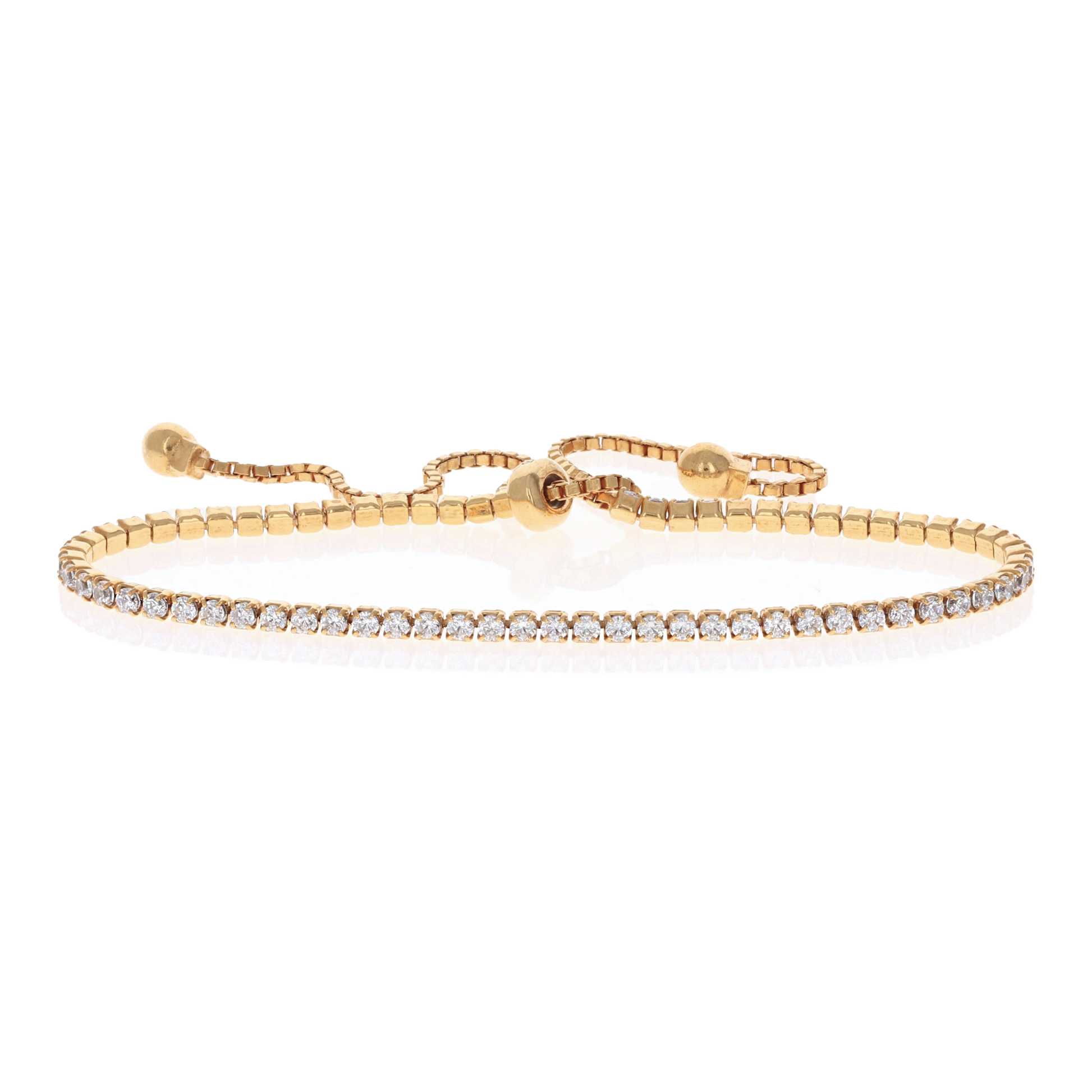 Thin Gold Adjustable CZ Tennis Bracelet | Alexandra Marks Jewelry