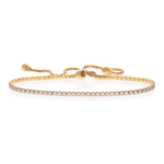 Thin Gold Adjustable CZ Tennis Bracelet | Alexandra Marks Jewelry