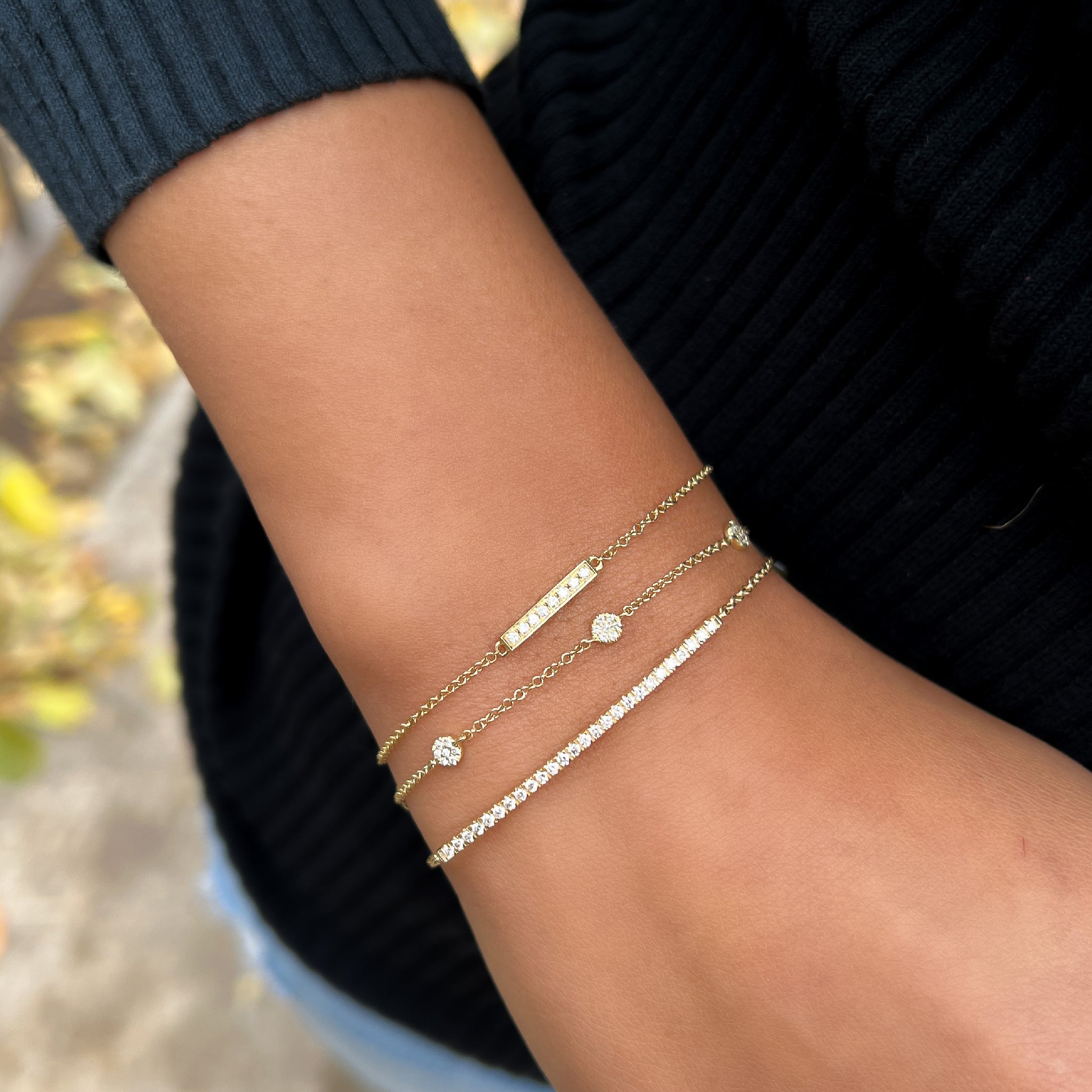 Dainty diamond fashion bracelet