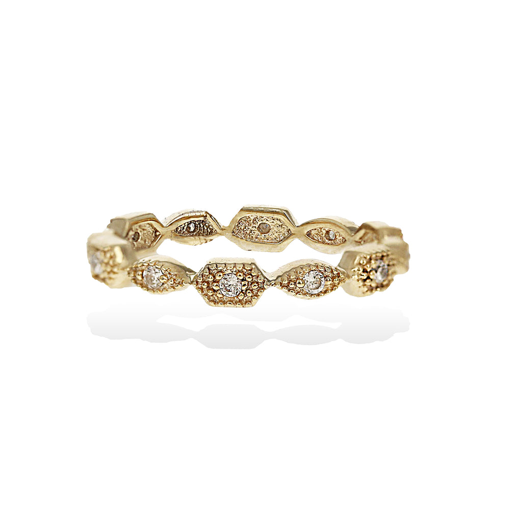 
            
                Load image into Gallery viewer, Thin Gold Cz Geometric Stacking Ring - Alexandra Marks
            
        