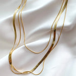 Alexandra Marks | Layered Herringbone Gold Chain Necklace