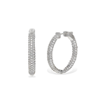 Alexandra Marks | Pave' CZ Inside-Outside Hoop Earrings in Sterling Silver 