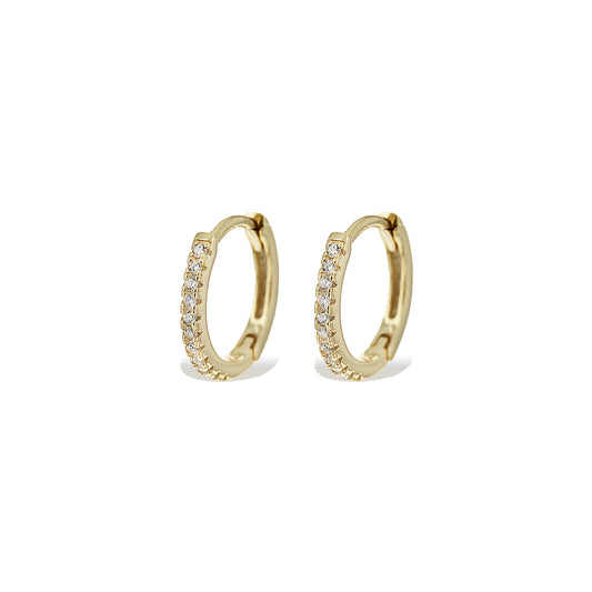 Classic CZ Gold Huggie Hoop Earrings - Alexandra Marks Jewelry