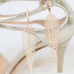 Gold Feather Drop Earrings from Alexandra Marks Jewelry