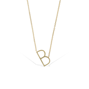 
            
                Load image into Gallery viewer, Letter B Gold Initial Necklace | Alexandra Marks Jewelry
            
        