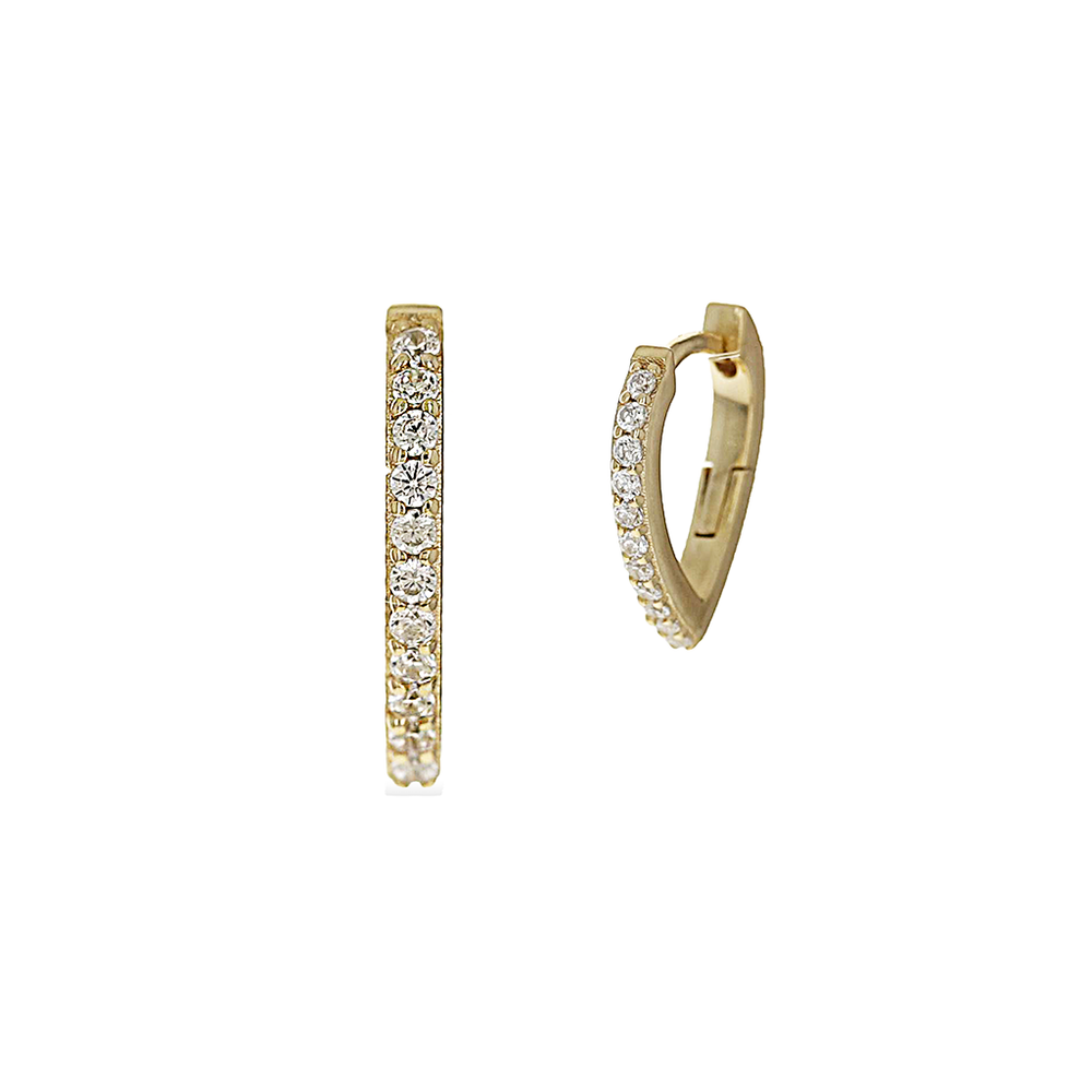 Alexandra Marks Jewelry | Small Pave' Cz Huggie Hoop Earrings in Gold
