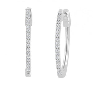 Medium Oval 14k White Gold Hoop Earrings - Alexandra Marks Jewelry