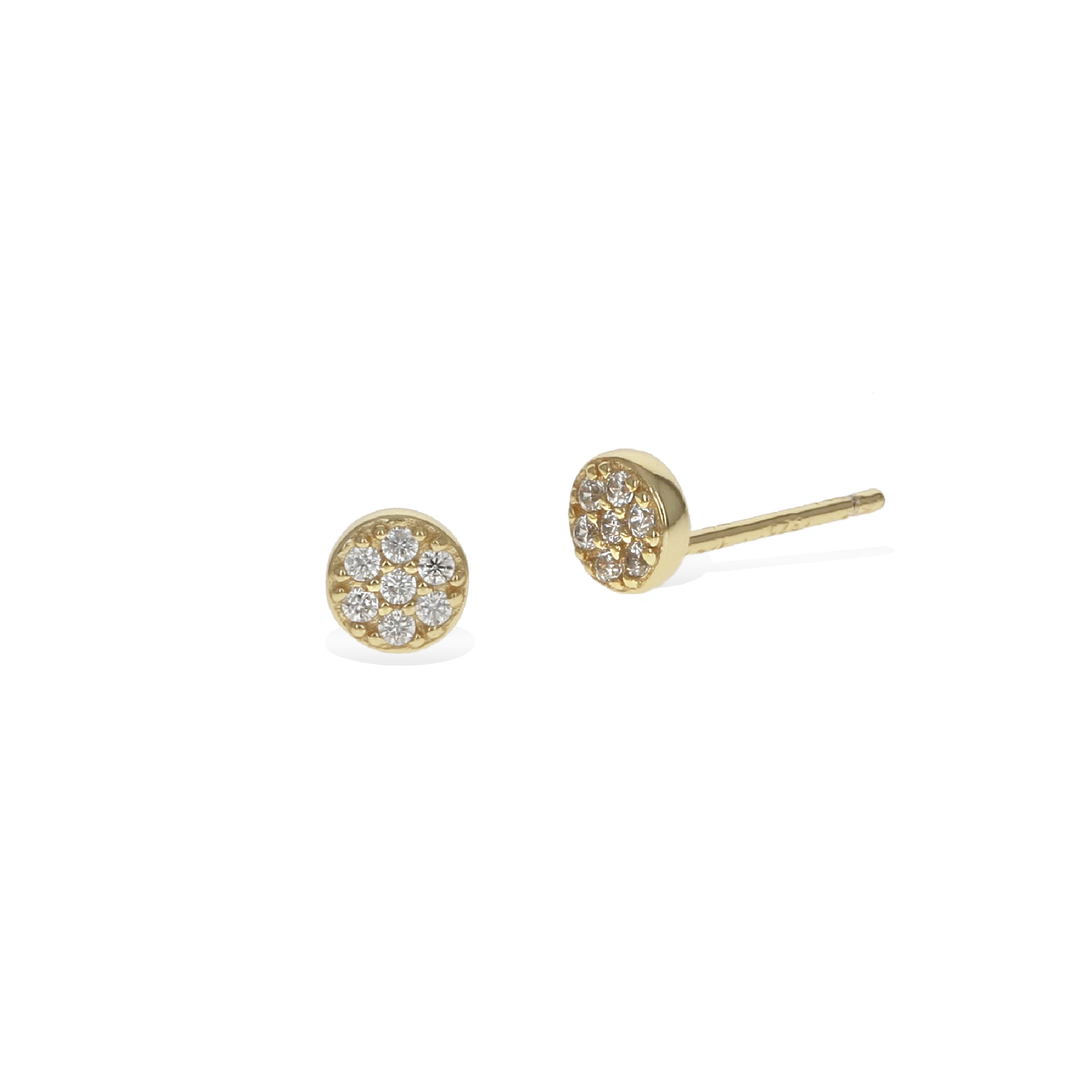 Tiny Gold CZ Circle Stud Earrings - Alexandra Marks Jewelry