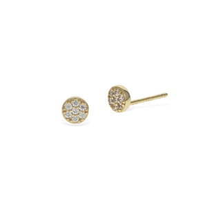 
            
                Load image into Gallery viewer, Tiny Gold CZ Circle Stud Earrings - Alexandra Marks Jewelry
            
        