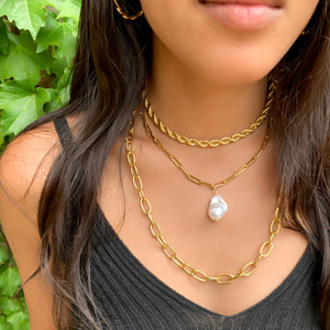 
            
                Load image into Gallery viewer, Stacking gold chain necklaces from Alexandra Marks Jewelry
            
        