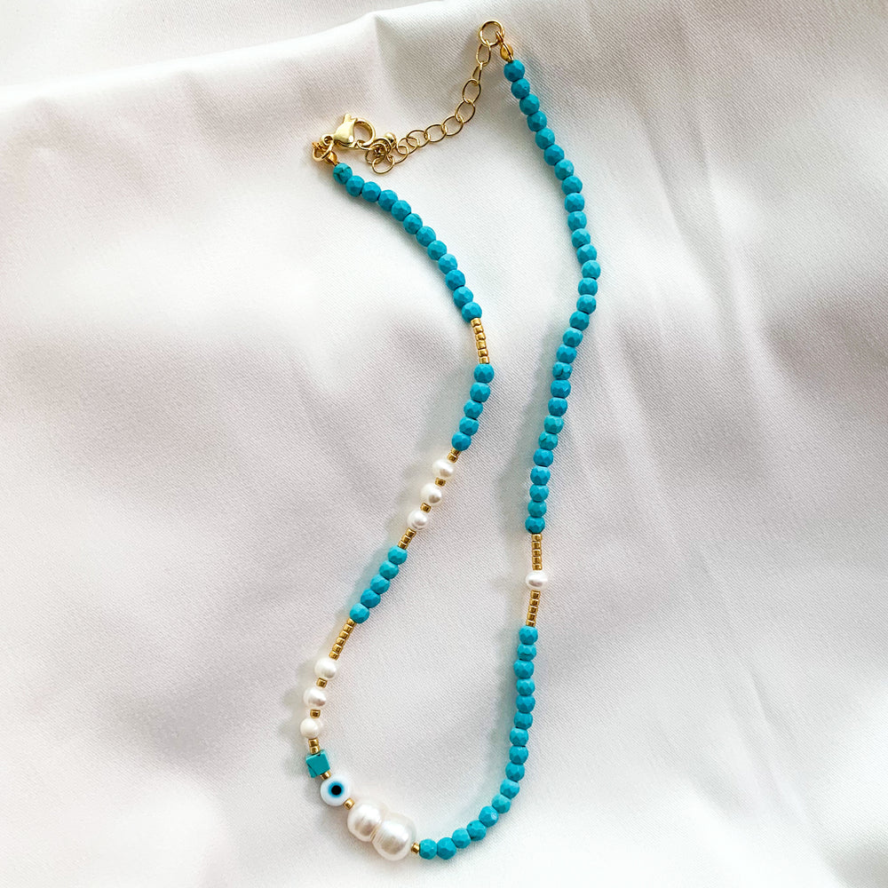 
            
                Load image into Gallery viewer, Alexandra Marks | Turquoise Beaded Summer Necklace
            
        