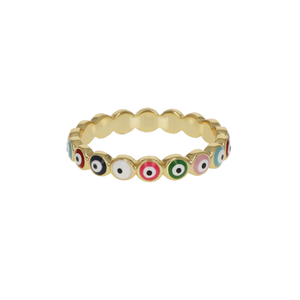 
            
                Load image into Gallery viewer, Bright Rainbow Evil Eye Eternity Band - Alexandra Marks Jewelry
            
        