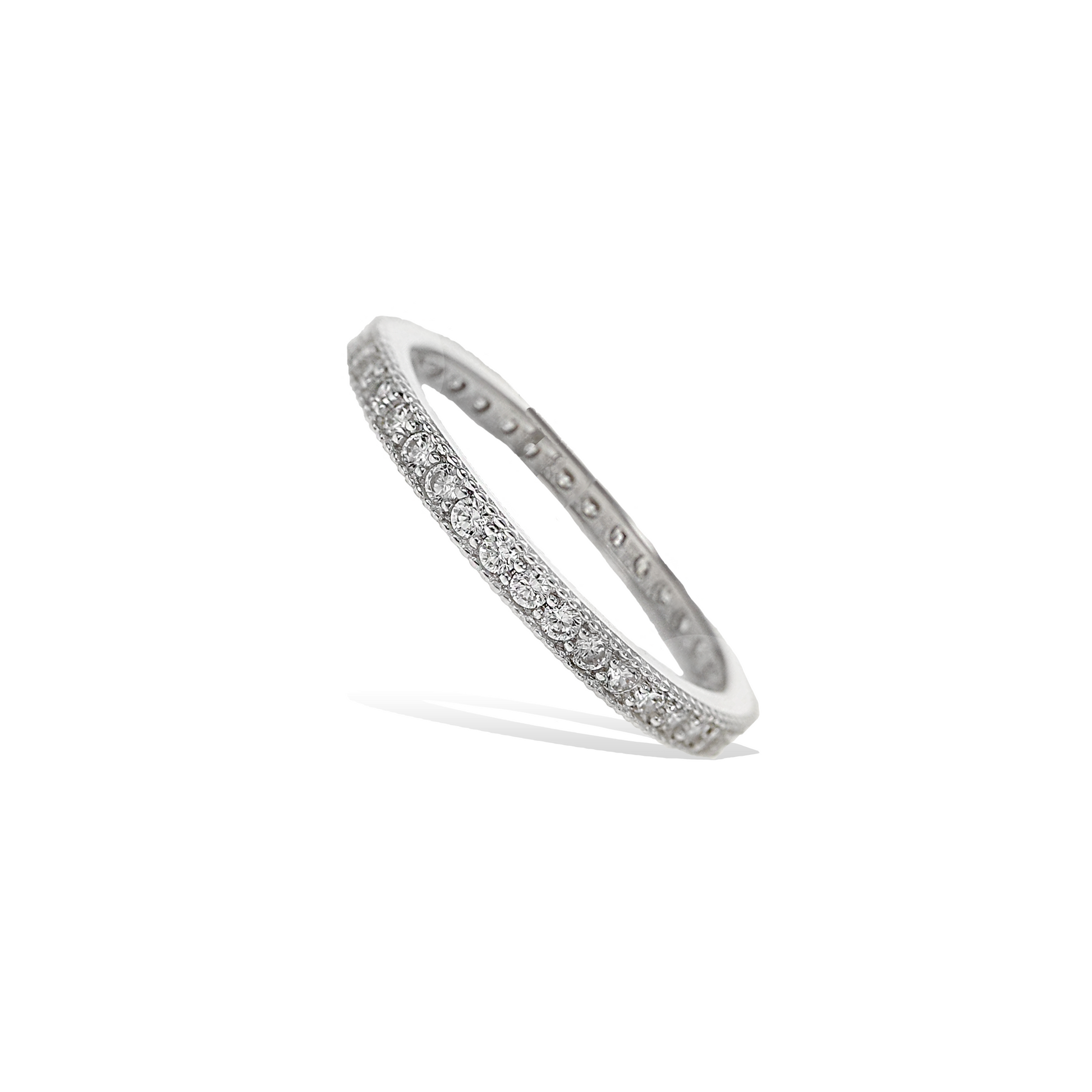 Classic Pave Cz Thin Silver Eternity Band Alexandra Marks Jewelry