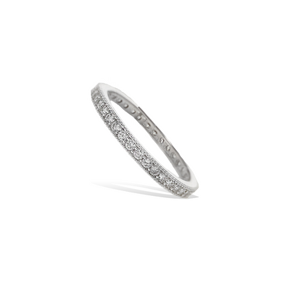 Classic CZ Silver Eternity Band Ring - Alexandra Marks Jewelry