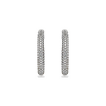 30mm Push Button Clasp CZ Inside-Outside Hoop Earrings from Alexandra Marks Jewelry
