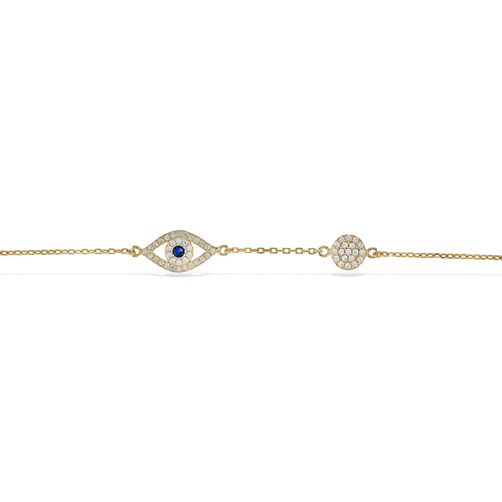 
            
                Load image into Gallery viewer, Classic Gold Evil Eye CZ Bracelet - Alexandra Marks Jewelry
            
        