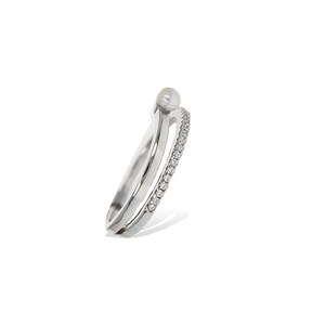 Alexandra Marks | Silver White Pearl Wrap Ring