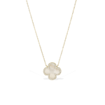 White Pearl Clover Gold Necklace | Alexandra Marks Jewelry