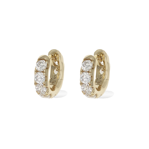 
            
                Load image into Gallery viewer, Diamond like gold hoop earrings from Alexandra Marks Jewelry
            
        