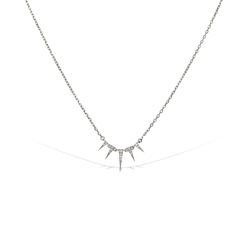Petite pointed cz triangle necklace - Alexandra Marks Jewelry