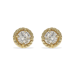 
            
                Load image into Gallery viewer, Classic round brilliant cz stud earrings in gold plated sterling silver | Alexandra marks jewelry
            
        