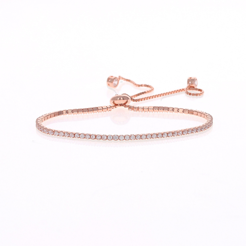 Alexandra Marks | Thin CZ Adjustable Tennis Bracelet in Rose Gold