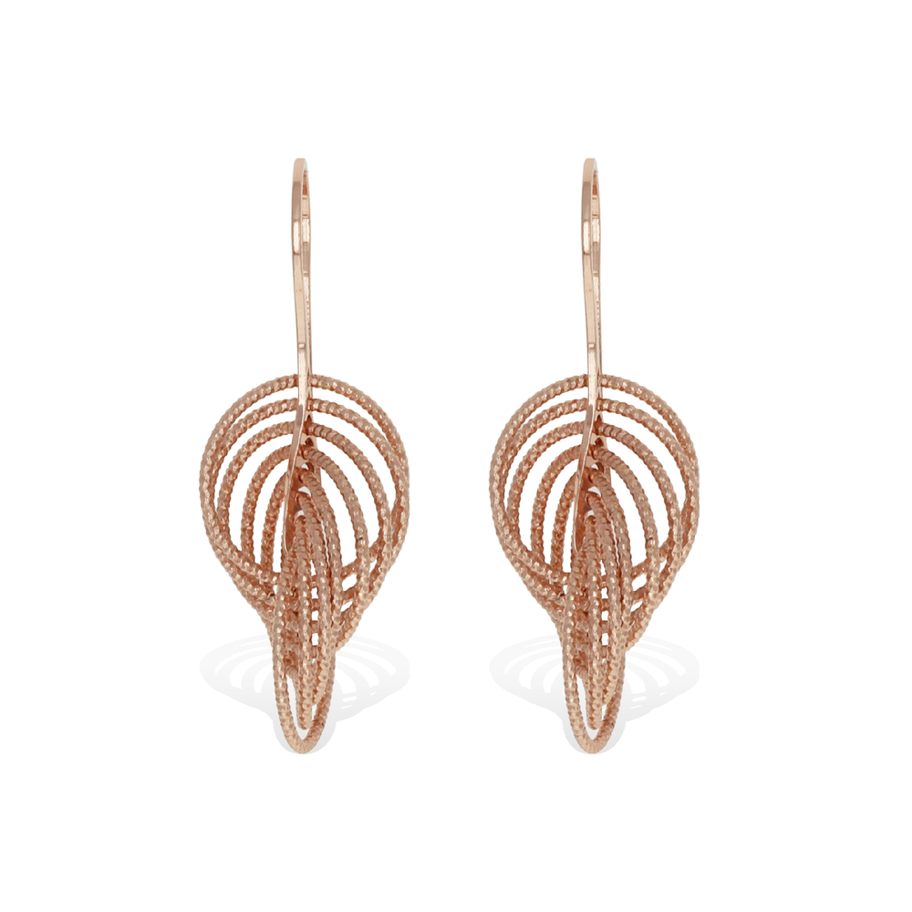 Rose Gold Diamond Cut Circle Drop Earrings | Alexandra Marks Jewelry