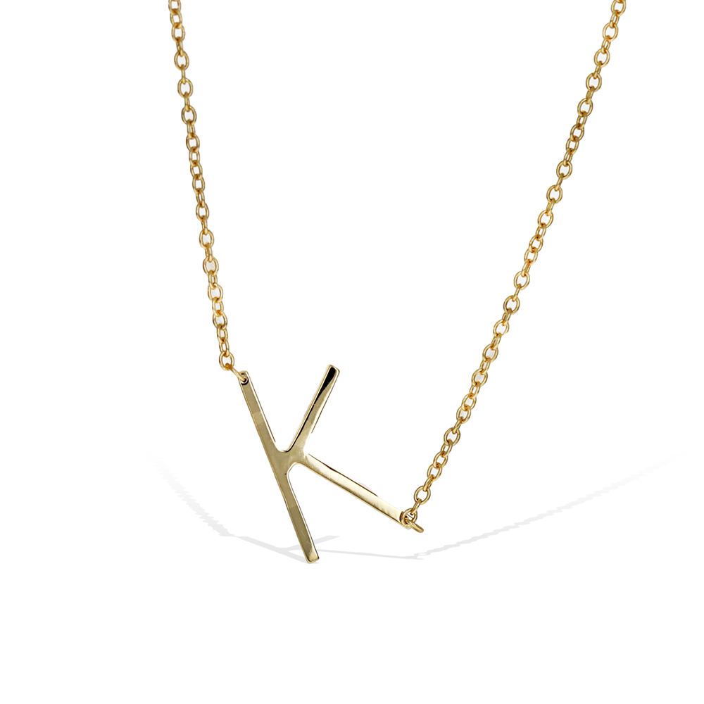 K sideways necklace Clearance