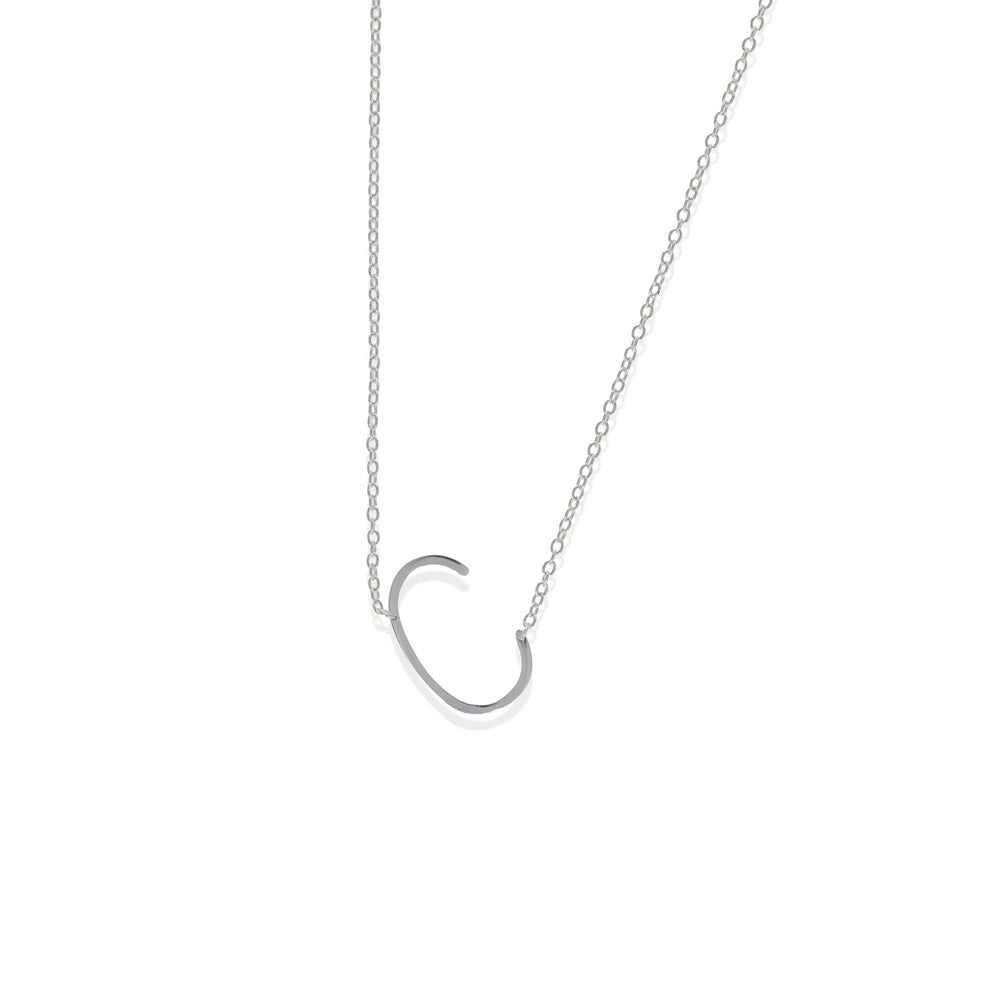 Simple Sterling Silver Letter C Initial Necklace - Alexandra Marks Jewelry