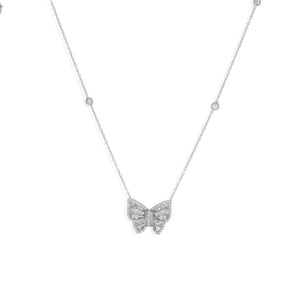 
            
                Load image into Gallery viewer, Sterling Silver and CZ Butterfly Pendant Necklace - Alexandra Marks Jewelry
            
        