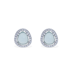 
            
                Load image into Gallery viewer, Dainty Aquamarine Gemstone Silver Stud Earrings | Alexandra Marks Jewelry
            
        